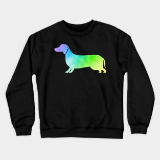 Dachshund Dog Colorful watercolor Silhouette Crewneck Sweatshirt